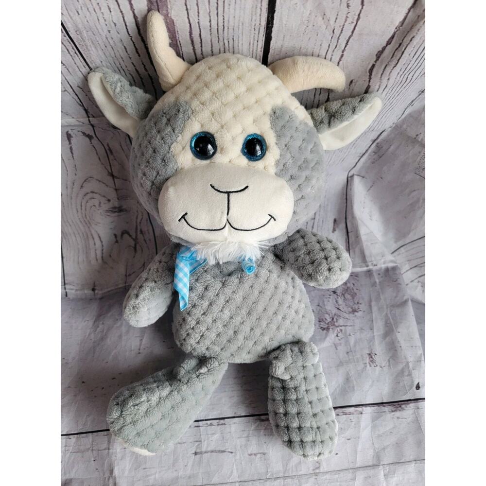 Kelly toy Gray Goat Plush 16 Inch Textured Quilted 2018 Stuffed Animal Toy